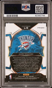 2022 Panini Select 90 Jalen Williams Red Cracked Ice PSA 9