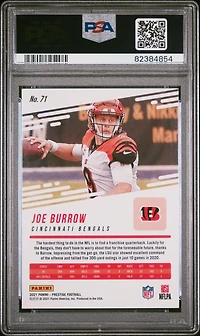 2021 Panini Prestige 71 Joe Burrow PSA 10