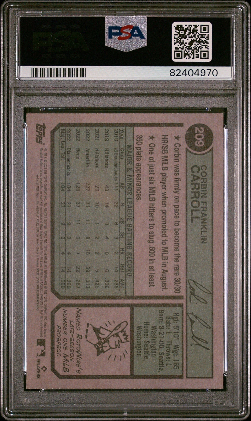 2023 Topps Heritage 209 Corbin Carroll PSA 10