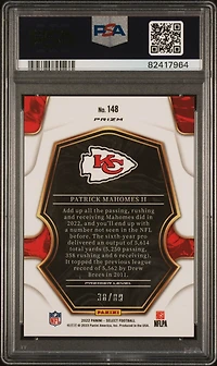 2022 Panini Select 148 Patrick Mahomes Ii Dragon Scale Prizm PSA 10
