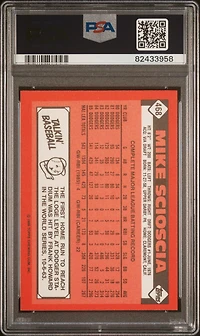 1986 Topps Tiffany 468 Mike Scioscia PSA 8