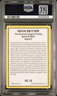 1987 Donruss Highlights 26 Kevin Seitzer PSA 10
