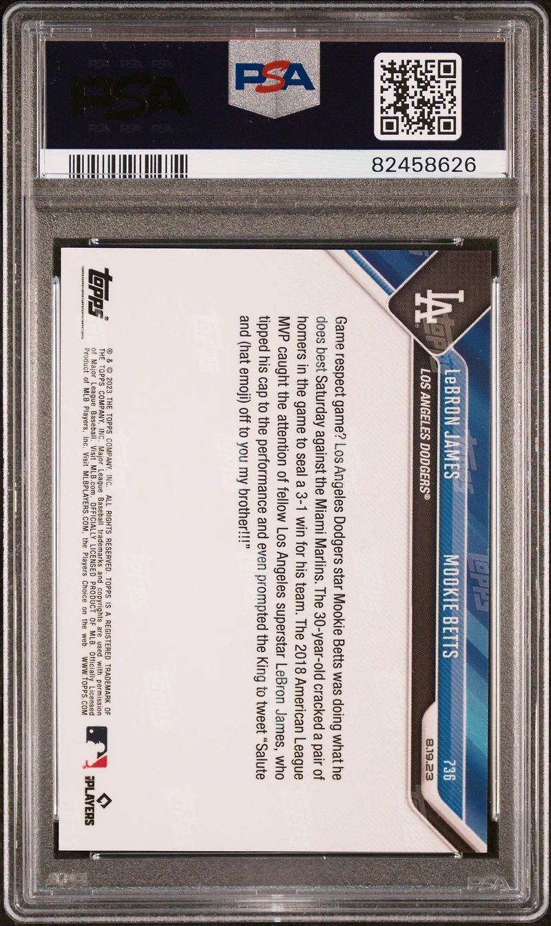 2023 Topps Now 736 Lebron James/mookie Betts PSA 10