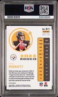 2022 Panini Chronicles Dynagon Rookies D1 Kenny Pickett Orange PSA 10