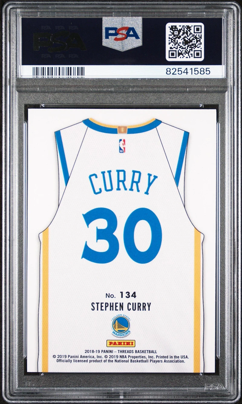 2018 Panini Threads 134 Stephen Curry PSA 8