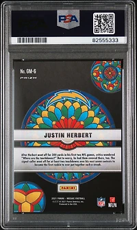 2021 Panini Mosaic Glass Mosaic Gm6 Justin Herbert PSA 9