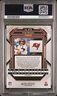2022 Panini Prizm 273 Tom Brady Black & Red Checker PSA 10