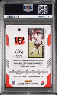 2021 Panini Chronicles Score Update Rookies 412 Ja'marr Chase Silver PSA 9