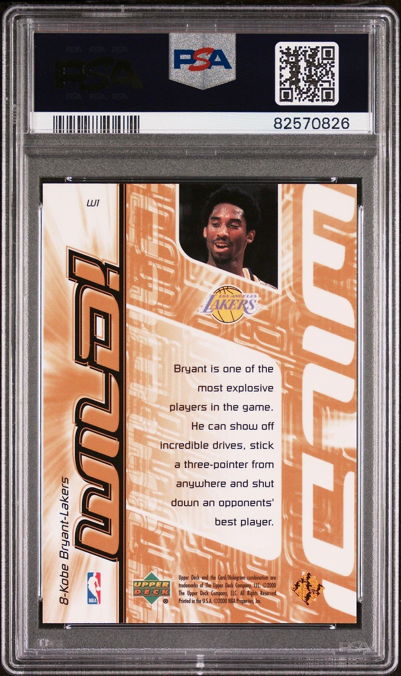 1999 Upper Deck Wild! W1 Kobe Bryant PSA 8