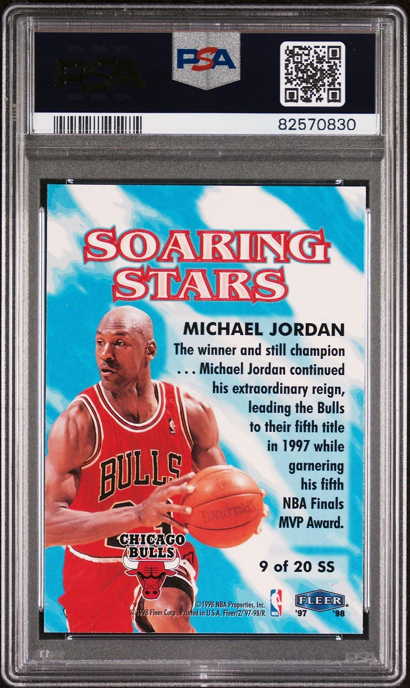 1997 Fleer Soaring Stars 9 Michael Jordan PSA 9