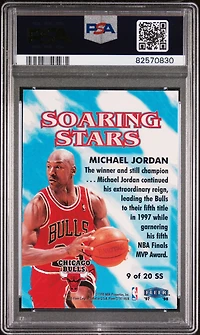 1997 Fleer Soaring Stars 9 Michael Jordan PSA 9