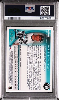 2010 Topps Chrome 190 Mike Stanton Green Refractor PSA 9