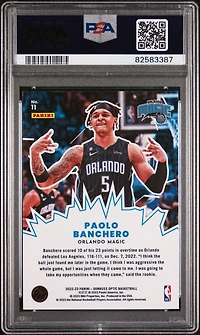 2022 Panini Donruss Optic My House 11 Paolo Banchero PSA 10
