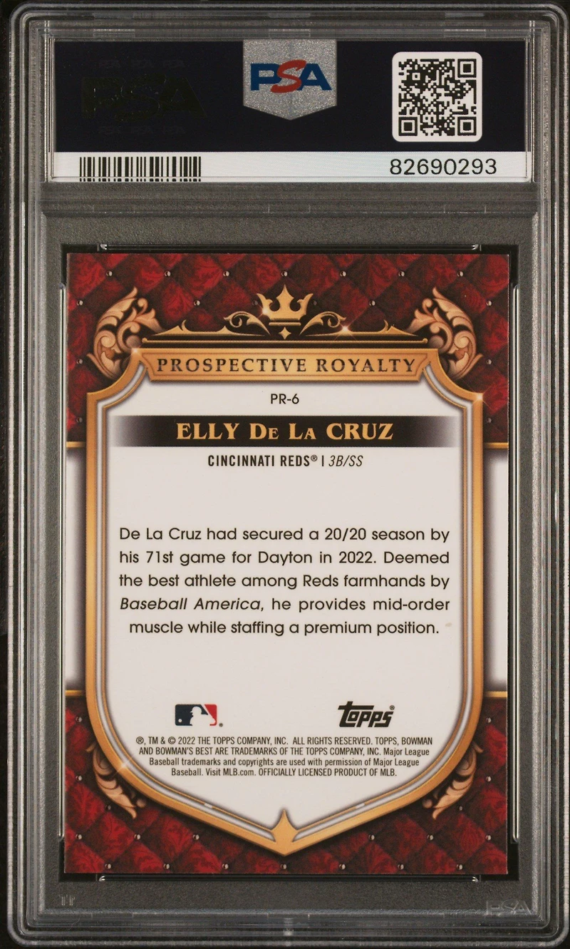 2022 Bowman's Best Prospective Royalty Pr6 Elly De La Cruz Atomic Refractor PSA 10