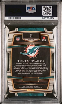 2021 Panini Select 22 Tua Tagovailoa Die-cut Zebra Prizm PSA 10