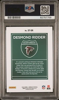 2022 Panini Donruss Downtown Dtdr Desmond Ridder PSA 10