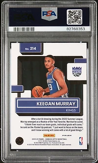 2022 Panini Donruss Optic 214 Keegan Murray Red & Green Choice PSA 9