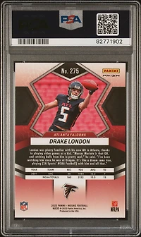 2022 Panini Mosaic 275 Drake London Reactive Orange PSA 10