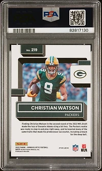 2022 Panini Donruss Optic 219 Christian Watson Holo PSA 10