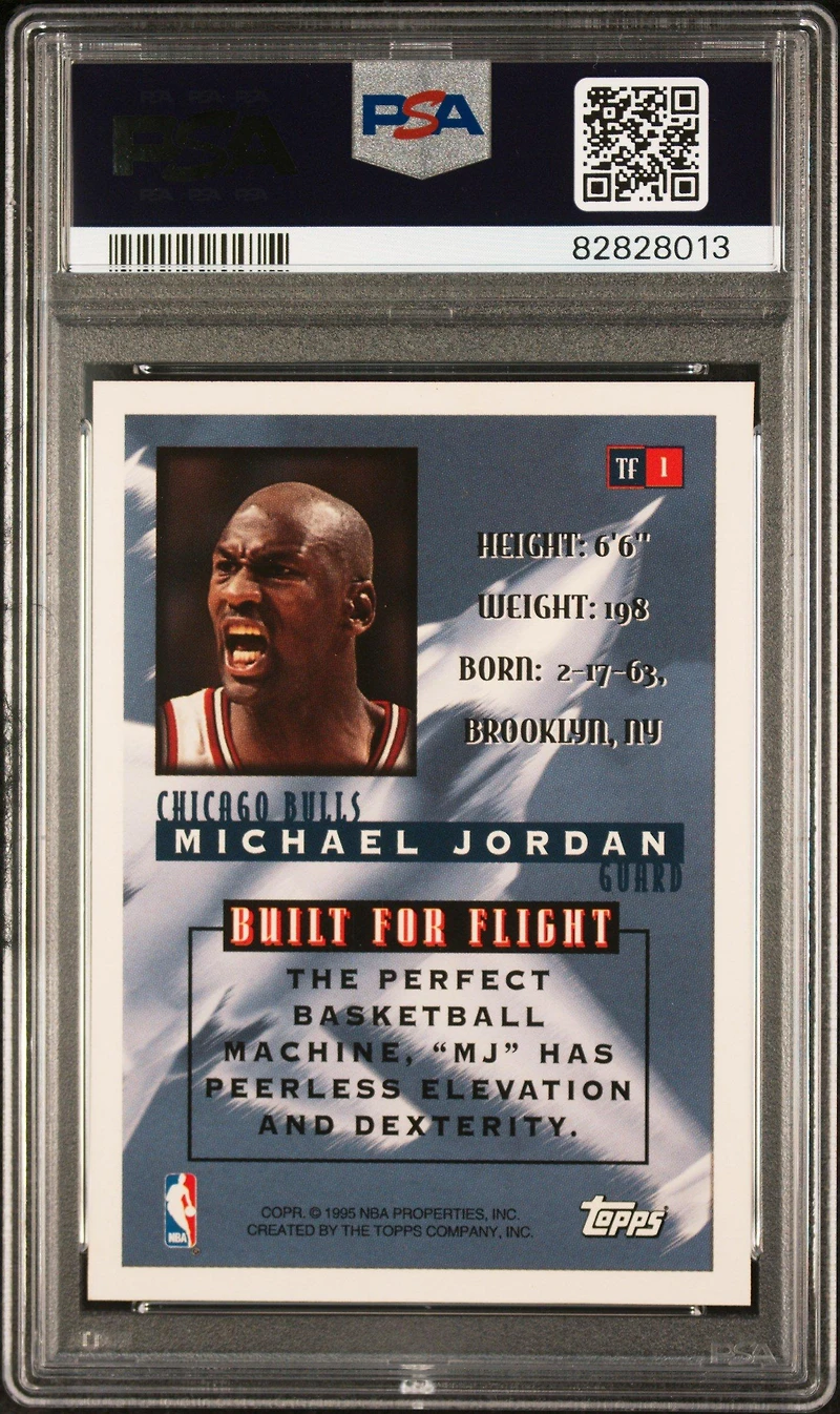 1995 Topps Top Flight Tf1 Michael Jordan PSA 8