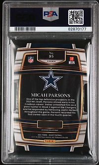 2021 Panini Select 85 Micah Parsons Die-cut Silver Prizm PSA 10