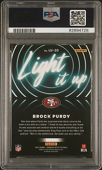 2022 Panini Donruss Optic Light It Up Lu20 Brock Purdy PSA 10
