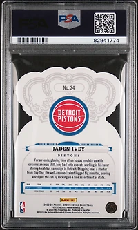2022 Panini Crown Royale 24 Jaden Ivey Crystal Blue PSA 10