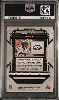 2022 Panini Chronicles Prizm Black Pb12 Garrett Wilson PSA 10