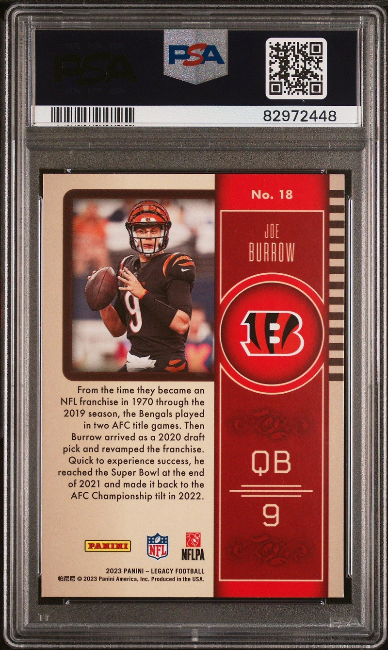 2023 Panini Legacy 18 Joe Burrow PSA 10