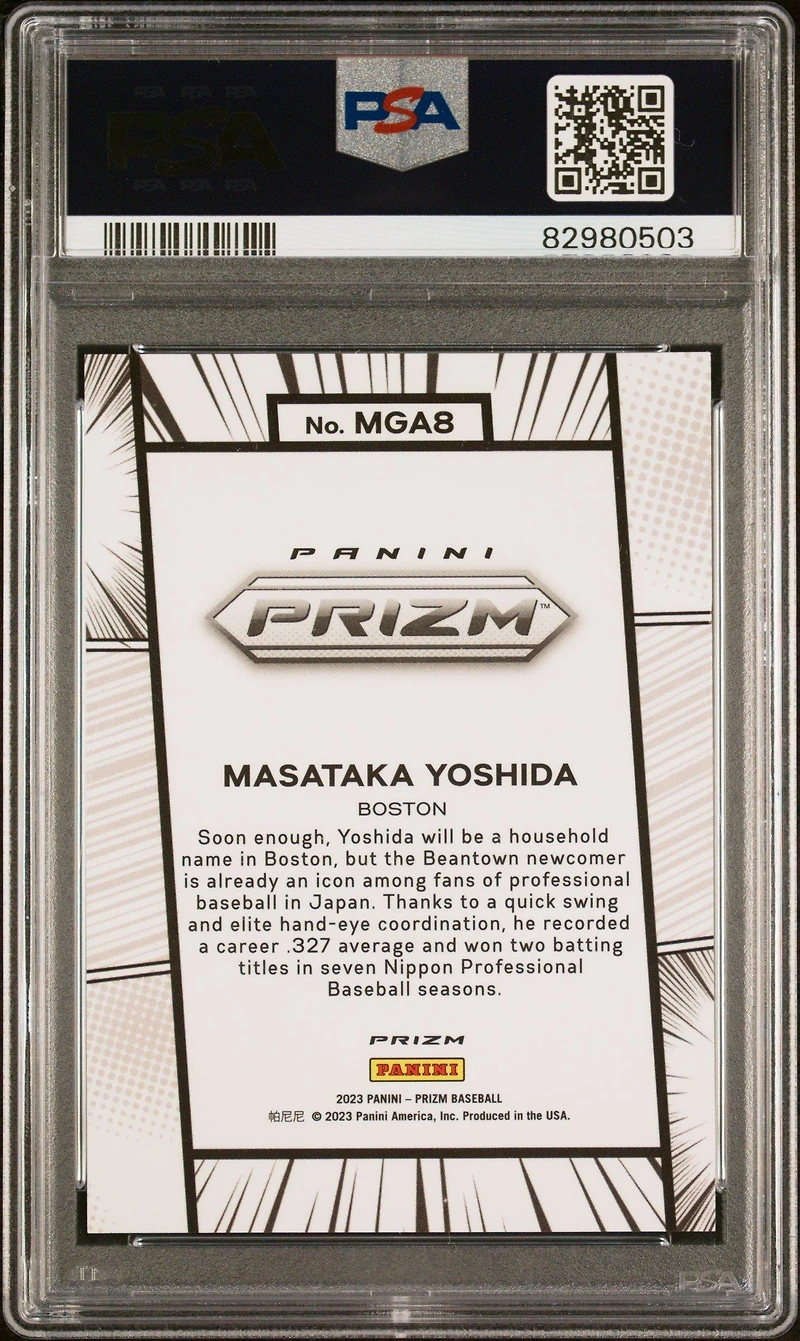 2023 Panini Prizm Manga Mga8 Masataka Yoshida PSA 9