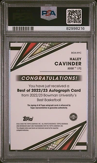 2022 Bowman University Best Best Of 2022 Autograph Boahyc Haley Cavinder PSA 10