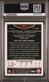 2009 Bowman Chrome 31 Ladainian Tomlinson Green Refractor PSA 10
