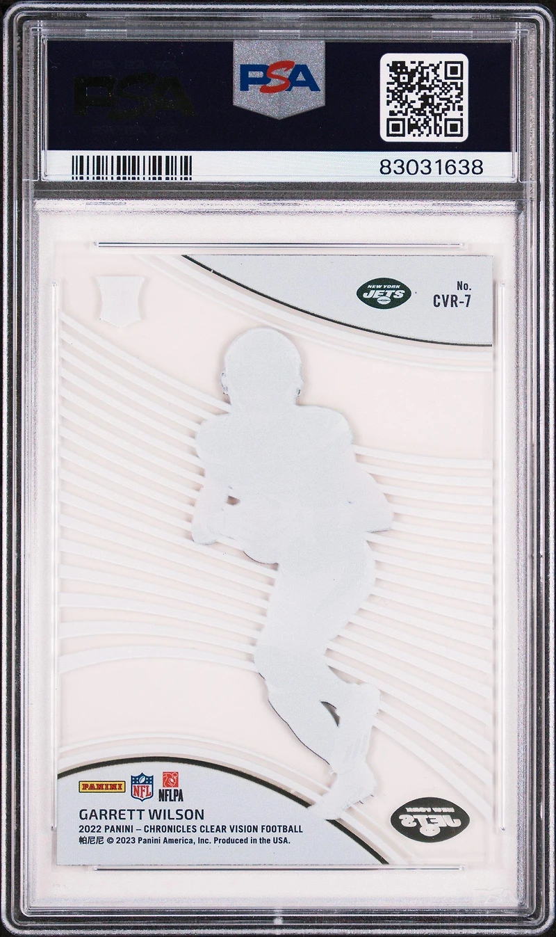2022 Panini Chronicles Clear Vision Rookies Cvr7 Garrett Wilson PSA 10