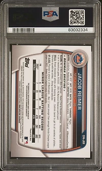 2023 Bowman Chrome Prospect Autographs Cpajrr Jacob Reimer PSA 10