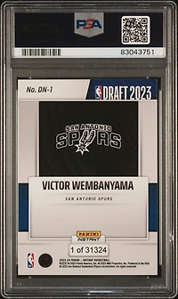2023 Panini Instant Draft Night Dn1 Victor Wembanyama PSA 10