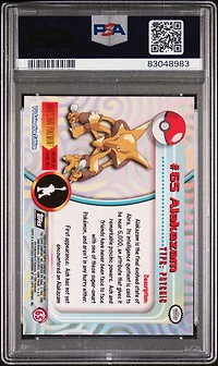 1999 Topps Pokemon Tv 65 Alakazam PSA 8