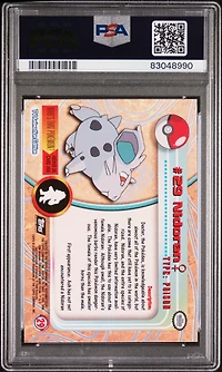 1999 Topps Pokemon Tv 29 Nidoran PSA 8