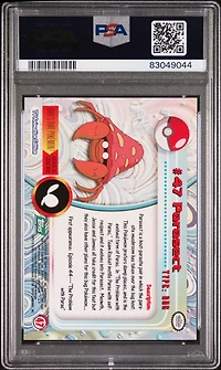 1999 Topps Pokemon Tv 47 Parasect PSA 8