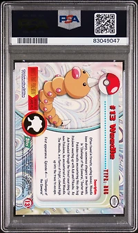 1999 Topps Pokemon Tv 13 Weedle PSA 8