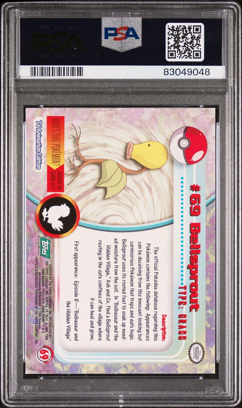 1999 Topps Pokemon Tv 69 Bellsprout PSA 8