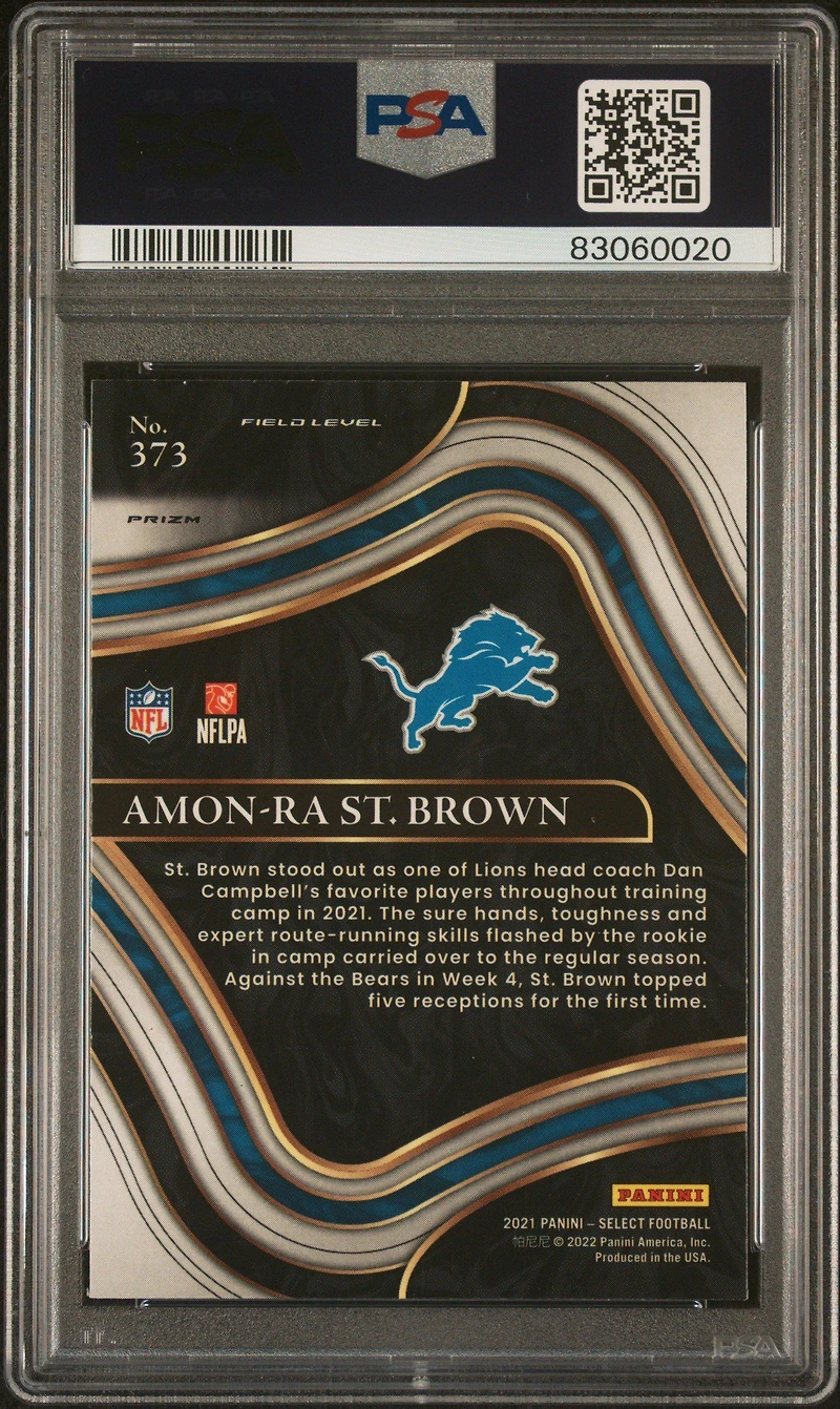 2021 Panini Select 373 Amon-ra St. Brown Silver Prizm PSA 10