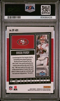 2022 Panini Chronicles Score Premium Rookies Update Sp401 Brock Purdy PSA