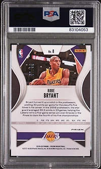 2019 Panini Prizm 8 Kobe Bryant Blue Ice PSA 10