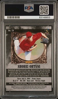 2018 Panini Diamond Kings 73 Shohei Ohtani Black And White PSA 9
