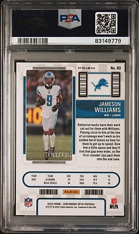 2022 Panini Contenders Optic 80 Jameson Williams Red PSA 9