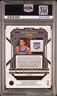2022 Panini Prizm 245 Keegan Murray Silver Prizm PSA 10