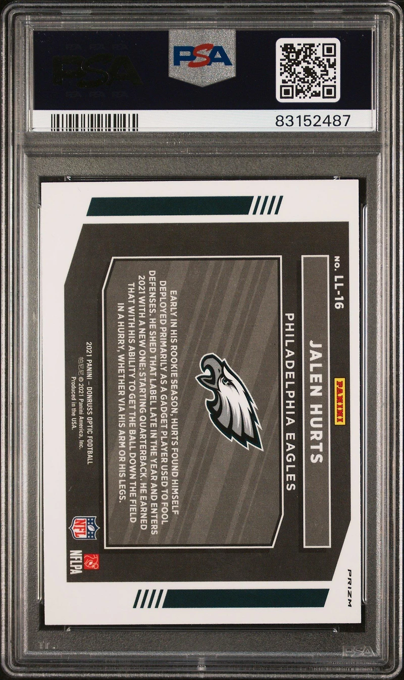 2021 Panini Donruss Optic Legendary Logos Ll16 Jalen Hurts PSA 10