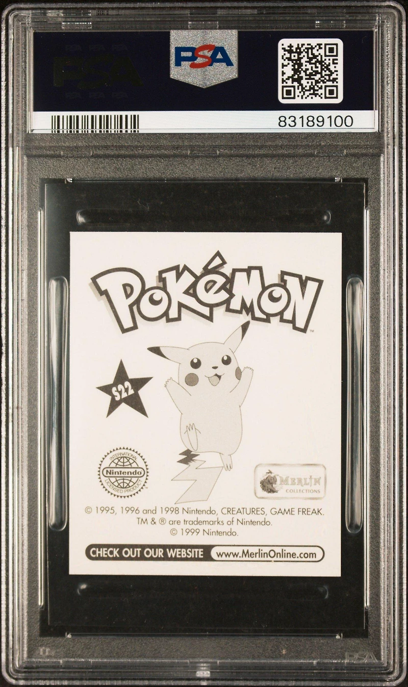 1999 Merlin Pokemon S22 Snorlax-prism PSA 9