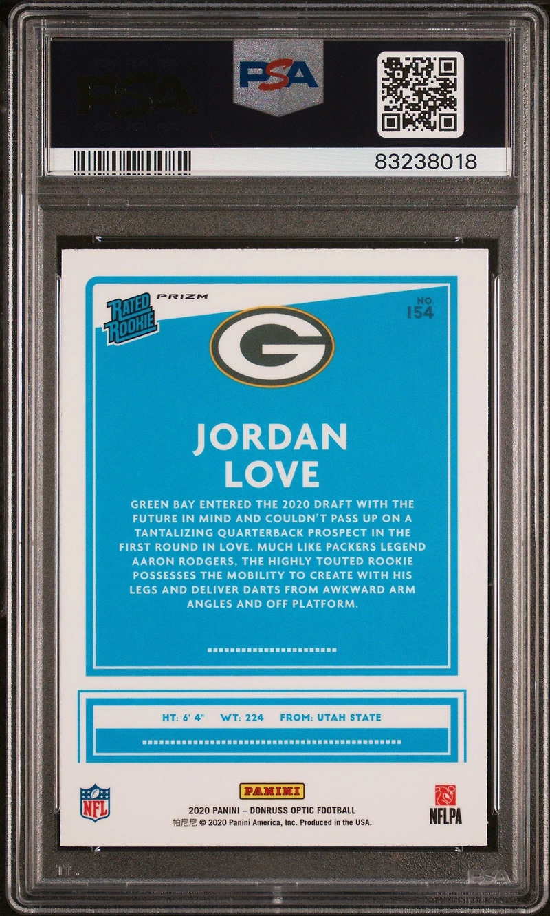 2020 Panini Donruss Optic 154 Jordan Love Velocity PSA