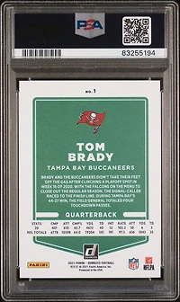 2021 Panini Donruss 1 Tom Brady Press Proof Premium PSA 10